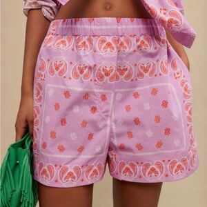 Maje Paisley Patterned Purple Women's Shorts 36